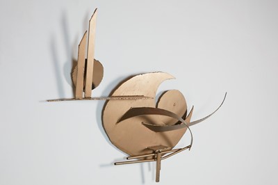 Lot 374 - A large cut-steel brutalist wall sculpture