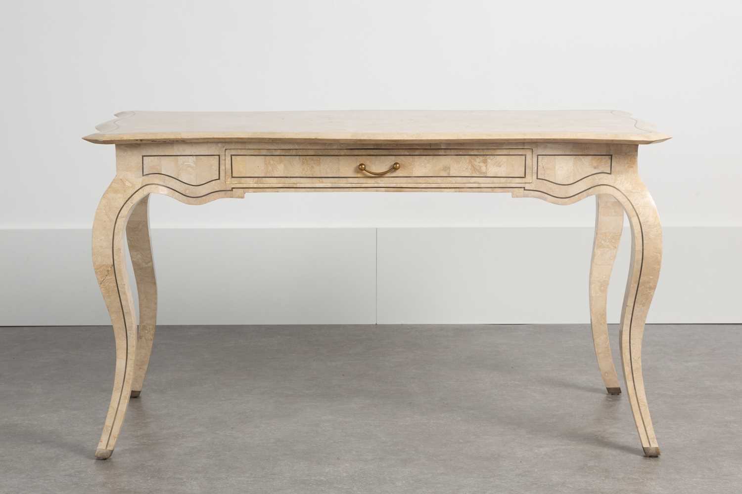 Lot 66 - A tessellated stone side table or desk