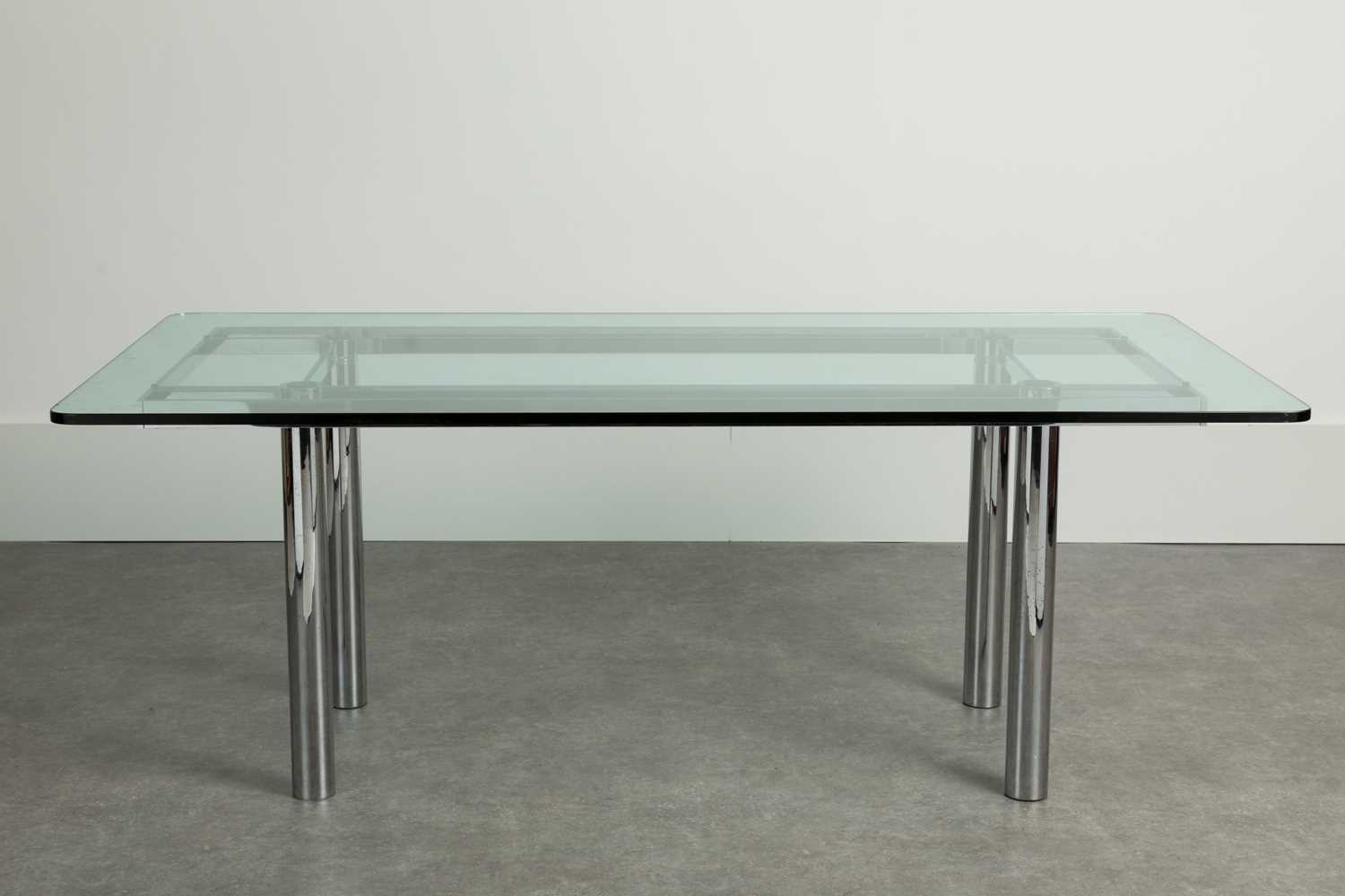 Lot 144 - A chrome dining table