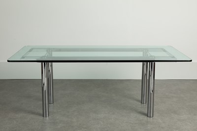 Lot 144 - A chrome dining table