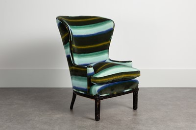 Lot 85 - A Regency-style wingback armchair