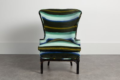 Lot 85 - A Regency-style wingback armchair