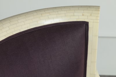 Lot 181 - A pair of tessellated bone dining armchairs