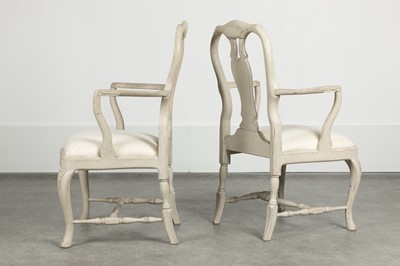 Lot 69 - A pair of painted armchairs