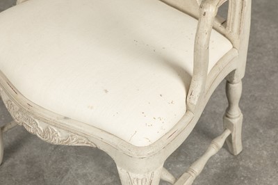 Lot 69 - A pair of painted armchairs