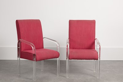 Lot 317 - A pair of Lucite-framed armchairs