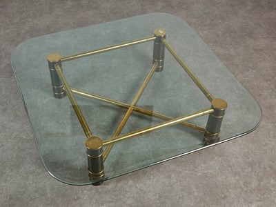 Lot 55 - A patinated and polished-brass coffee table