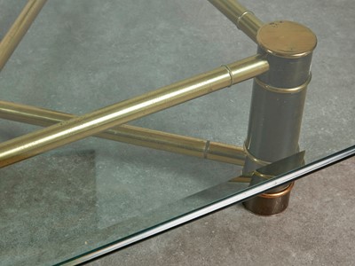 Lot 55 - A patinated and polished-brass coffee table
