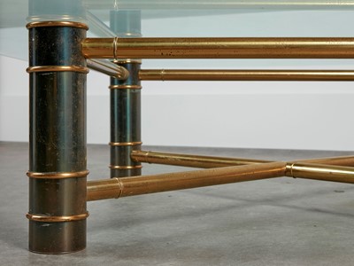 Lot 55 - A patinated and polished-brass coffee table