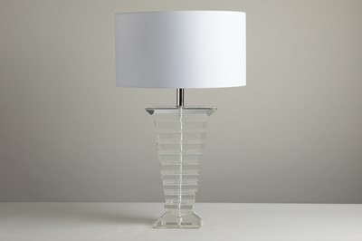 Lot 350 - A tapering Lucite table lamp