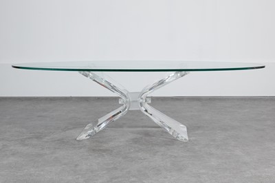 Lot 313 - A Lucite and glass coffee table