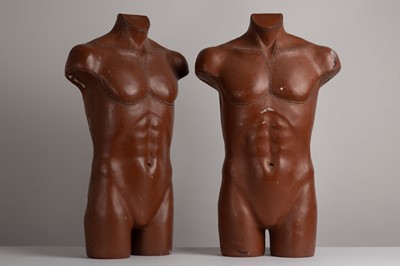 Lot 411 - A pair of faux leather mannequins