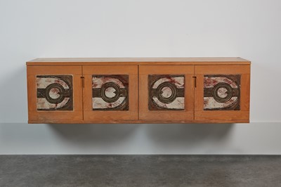 Lot 405 - An oak Ox Art floating cabinet