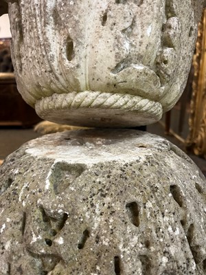 Lot 626 - A carved marble fountain pedestal
