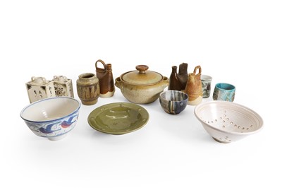 Lot 143 - Three Studio Pottery flasks by Helen Espir