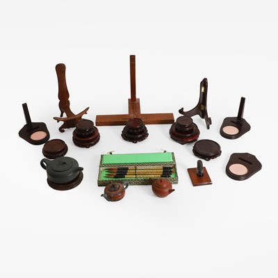 Lot 96 - A collection of Chinese hardwood stands