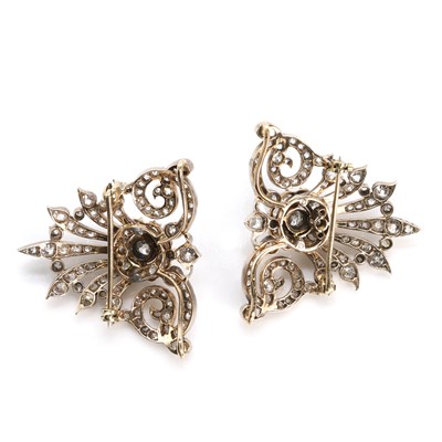 Lot 55 - A set of two old cut diamond brooches