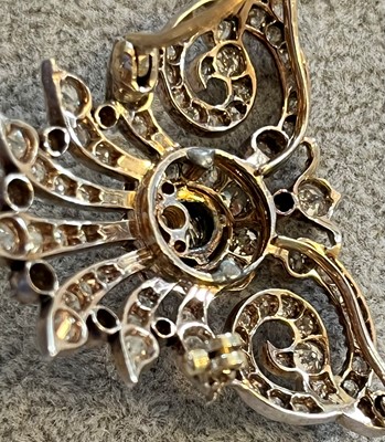 Lot 55 - A set of two old cut diamond brooches