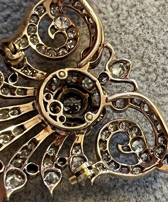 Lot 55 - A set of two old cut diamond brooches