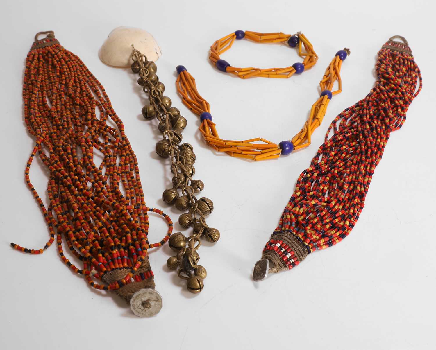 Lot 272 - A group of five Naga necklaces