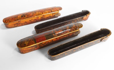 Lot 288 - Two papier mâché pen boxes or 'qalamdans'