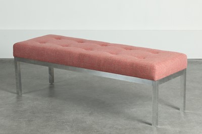 Lot 347 - An aluminium and upholstered ottoman