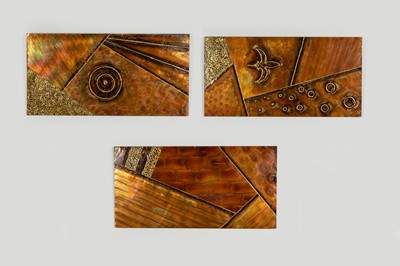 Lot 379 - A set of three brutalist panels