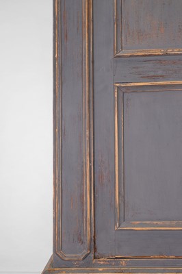 Lot 38 - A small painted pine linen press