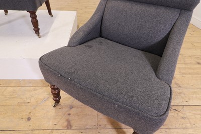 Lot 46 - A pair of upholstered low chairs