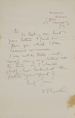Lot 255 - John Ruskin (1819-1900)