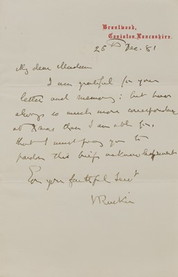 Lot 255 - John Ruskin (1819-1900)