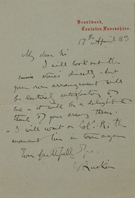 Lot 256 - John Ruskin (1819-1900)