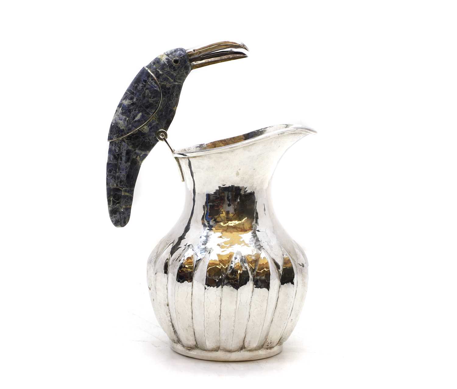 Lot 46 - A Mexican silver-plated 'Toucan' water jug