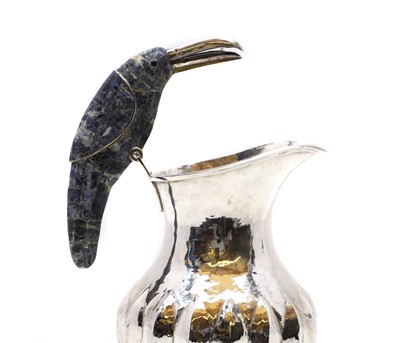 Lot 46 - A Mexican silver-plated 'Toucan' water jug
