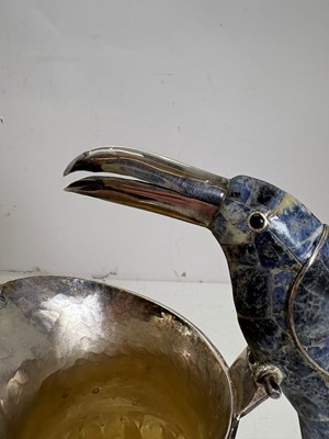 Lot 46 - A Mexican silver-plated 'Toucan' water jug