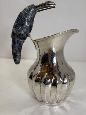 Lot 46 - A Mexican silver-plated 'Toucan' water jug