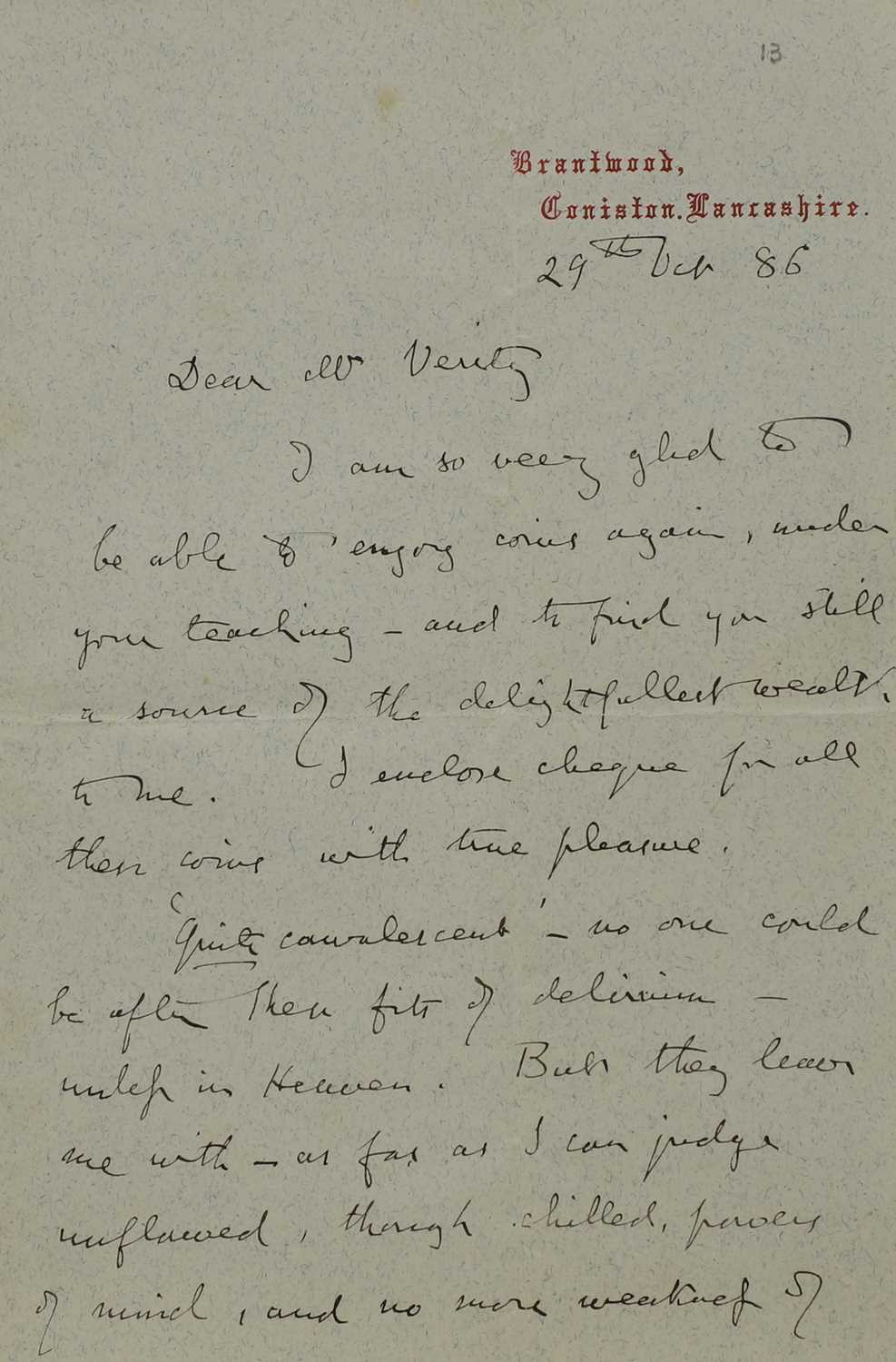 Lot 254 - John Ruskin (1819-1900)