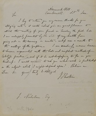 Lot 234 - John Ruskin (1819-1900)