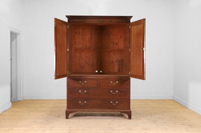 Lot 62 - A George III mahogany linen press