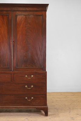Lot 62 - A George III mahogany linen press