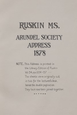 Lot 249 - John Ruskin (1819-1900)