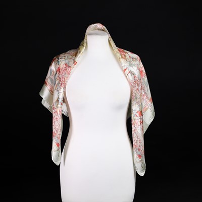 Lot 1413 - A Valentino green and pink floral silk scarf