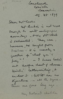 Lot 219 - John Ruskin (1819-1900)