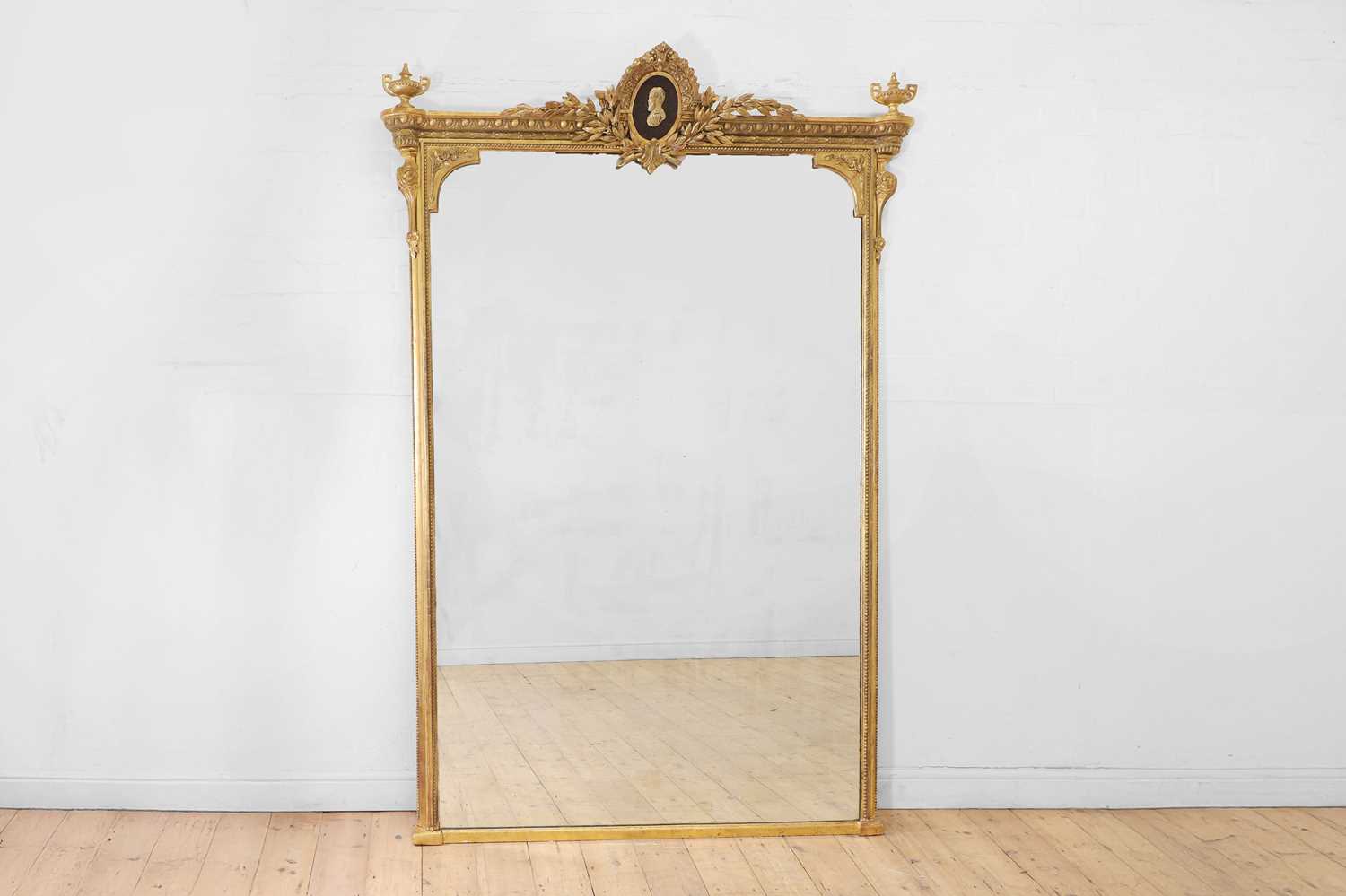 Lot 91 - A large Victorian carved giltwood and gesso overmantel mirror