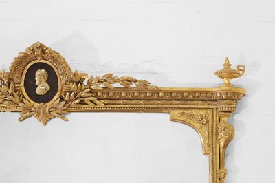 Lot 91 - A large Victorian carved giltwood and gesso overmantel mirror