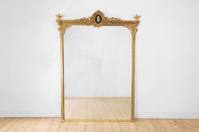 Lot 91 - A large Victorian carved giltwood and gesso overmantel mirror