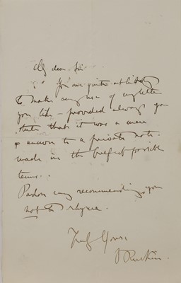 Lot 233 - John Ruskin (1819-1900)
