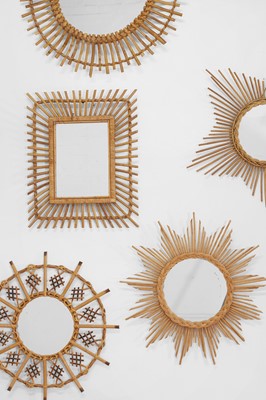 Lot 45 - A group of vintage bamboo mirrors