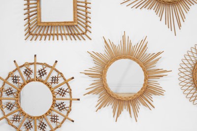 Lot 45 - A group of vintage bamboo mirrors