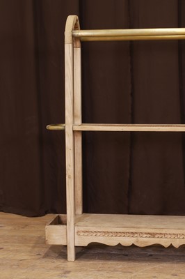 Lot 53 - A large ash, brass and cane luggage stand